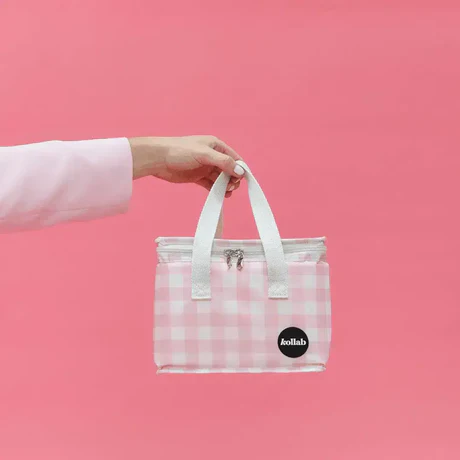 Kollab - Lunch Bag - Candy Pink Check - Image 3