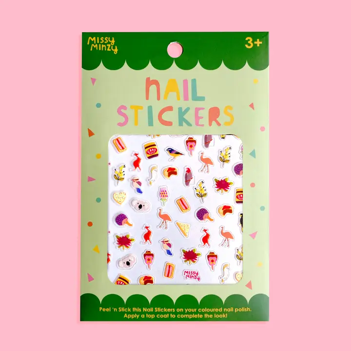 Missy Minzy - Australiana Nail Stickers, Wearable Art, Nail Decals