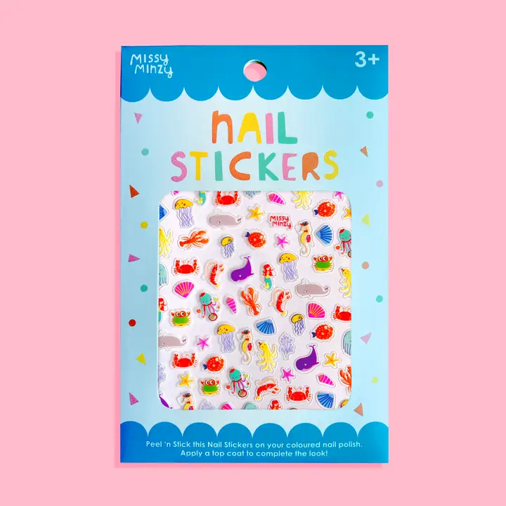 Missy Minzy - Ocean Friends Nail Stickers, Wearable Art, Nail Decals