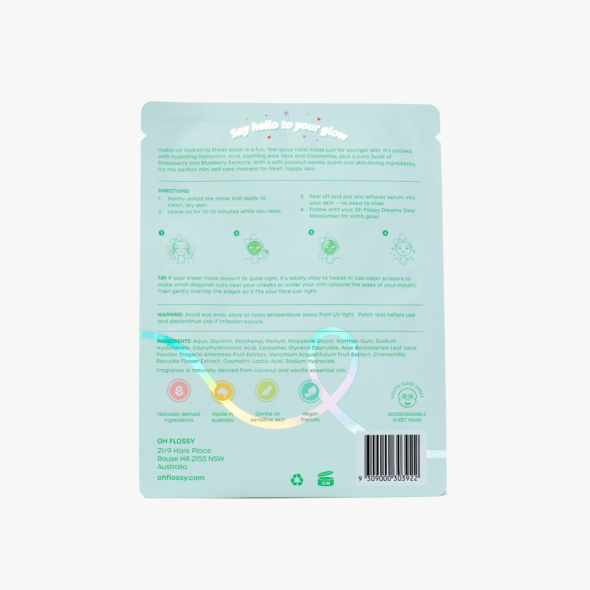 Oh Flossy - Hydra Hit Hydrating Coconut Mask - Image 2