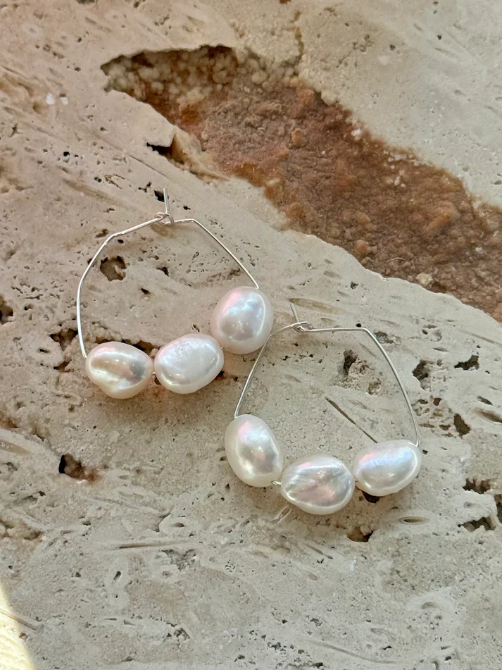 Pop Design - Fresh Water Pearl Earrings - Madeline - Image 2
