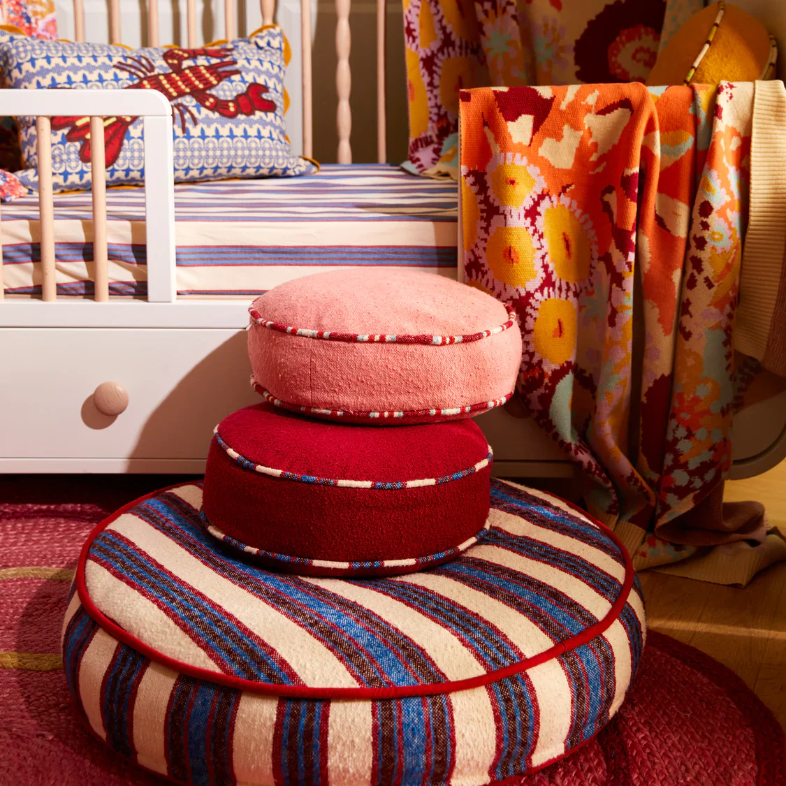 Sage & Clare - Delana Round Cushion - Crimson - Image 3