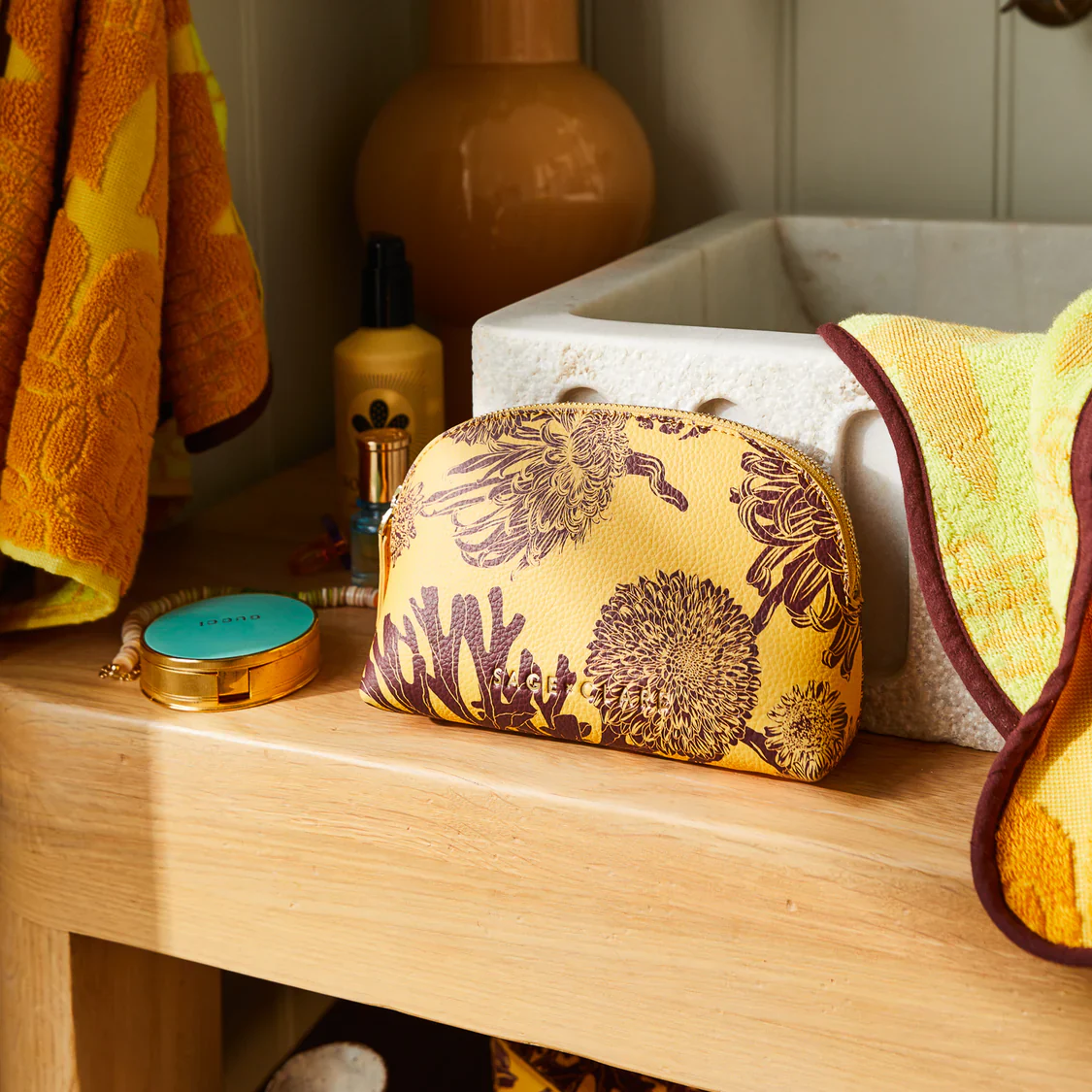 Sage & Clare - Delphine Cosmetic Pouch - Dune - Image 3
