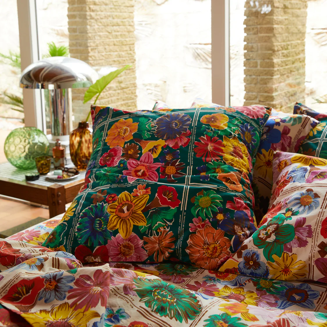 Sage & Clare - Ines Cotton Euro Pillowcase Set - Verdant