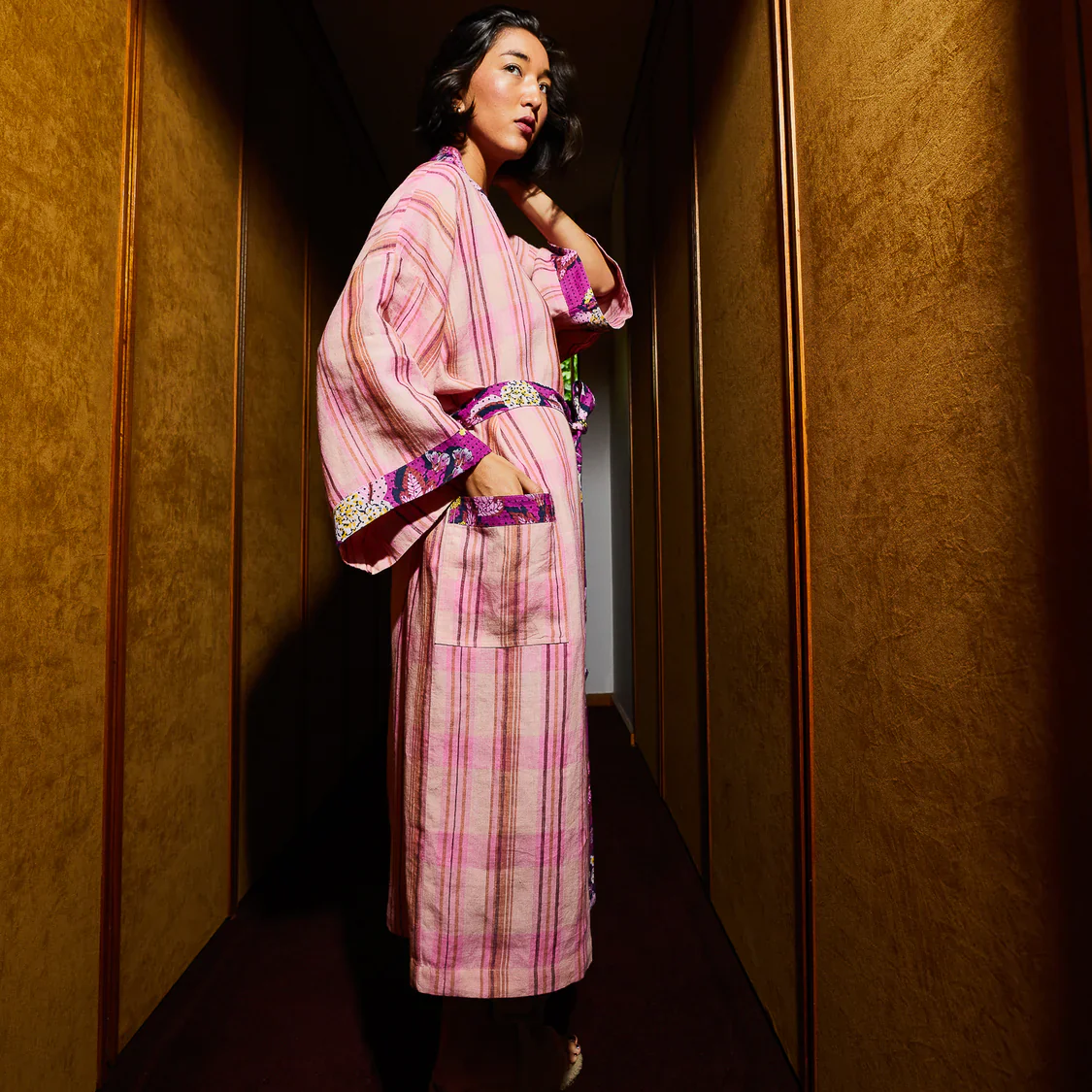 Sage & Clare - Nicolette Linen Robe - Poudre