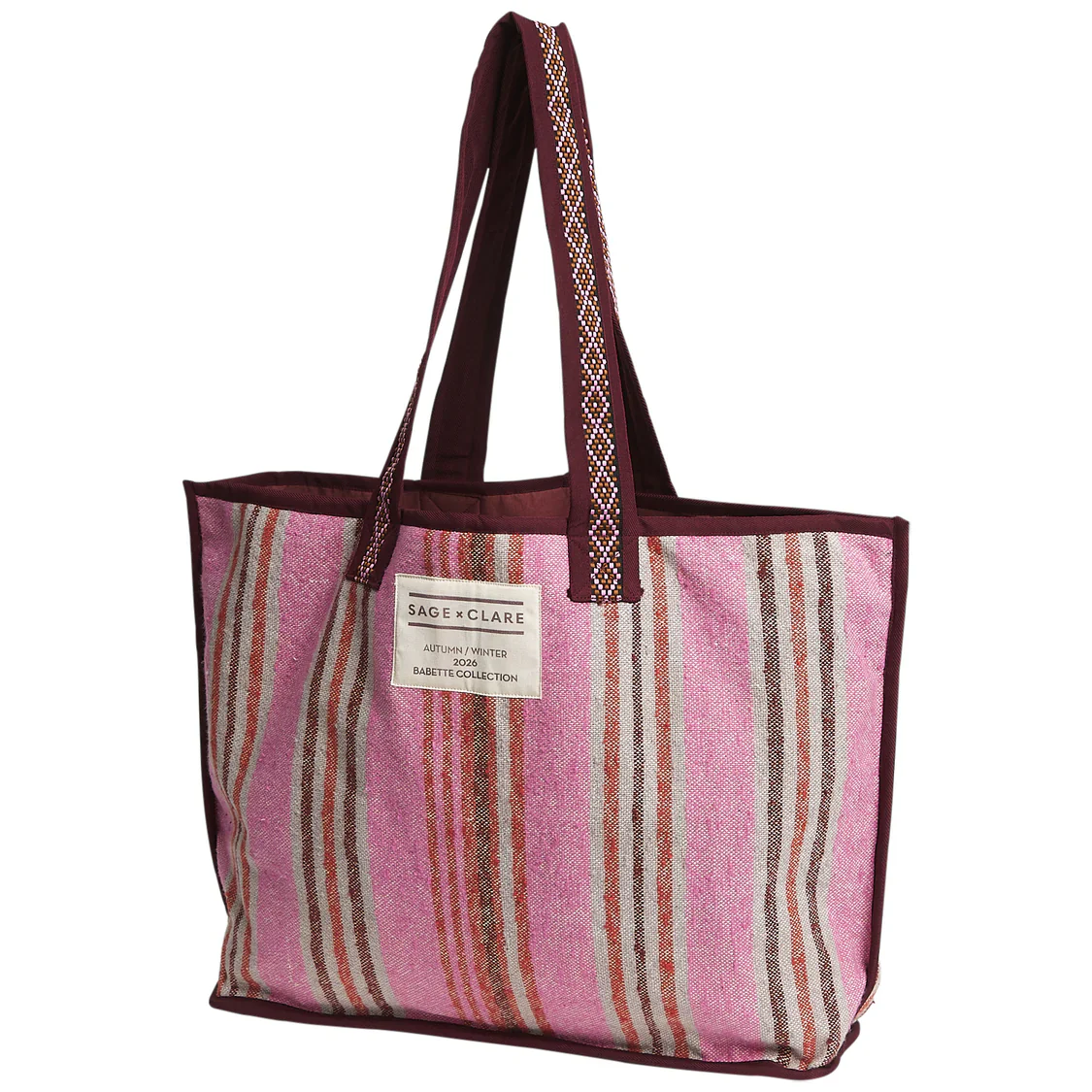 Sage & Clare - Nicolette Woven Tote Bag - Pansy - Image 3