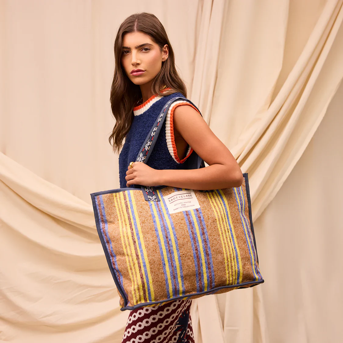Sage & Clare - Nicolette Woven Tote Bag - Russet