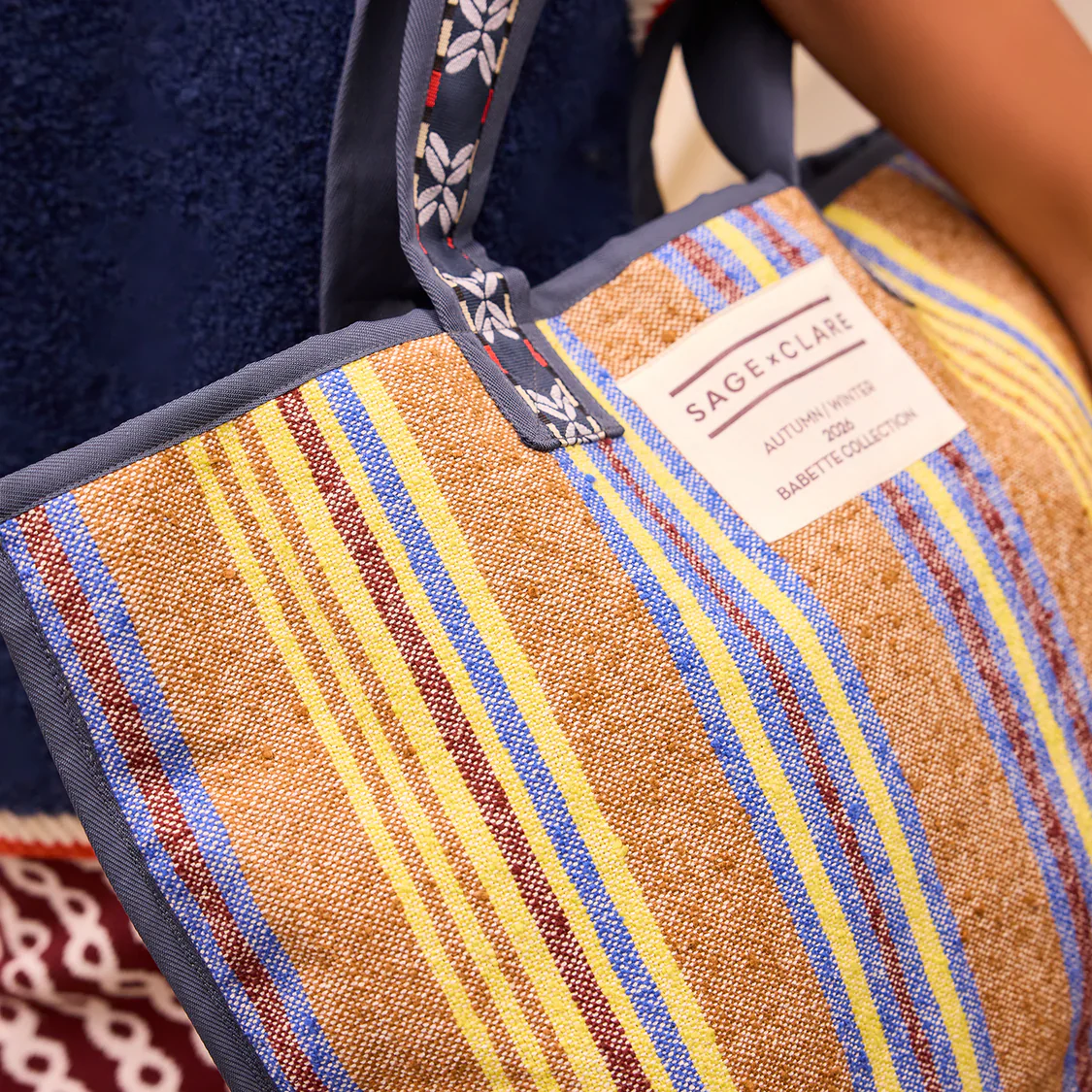 Sage & Clare - Nicolette Woven Tote Bag - Russet - Image 2