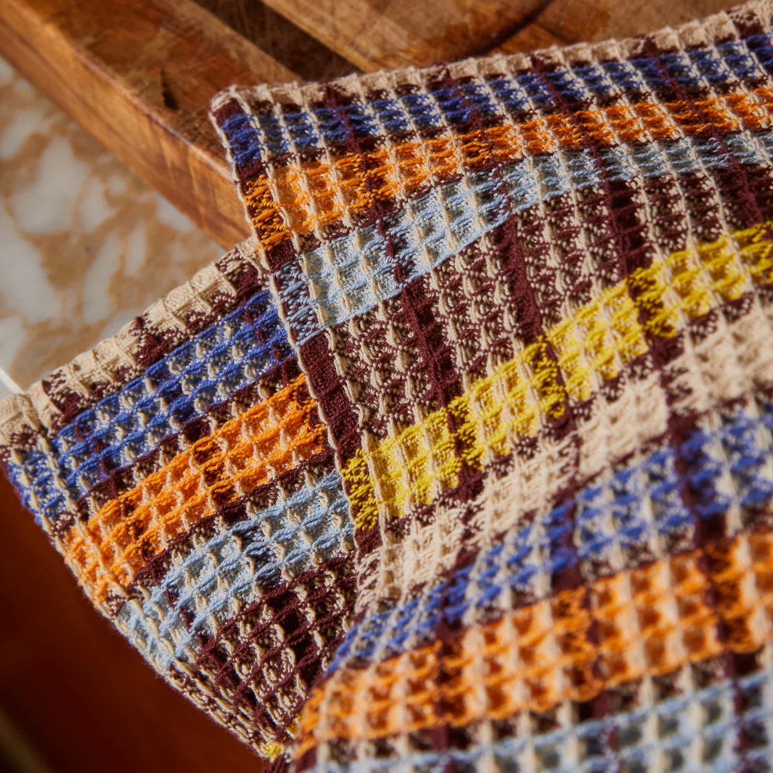 Sage & Clare - Stela Check Tea Towel - Cornflower - Image 2