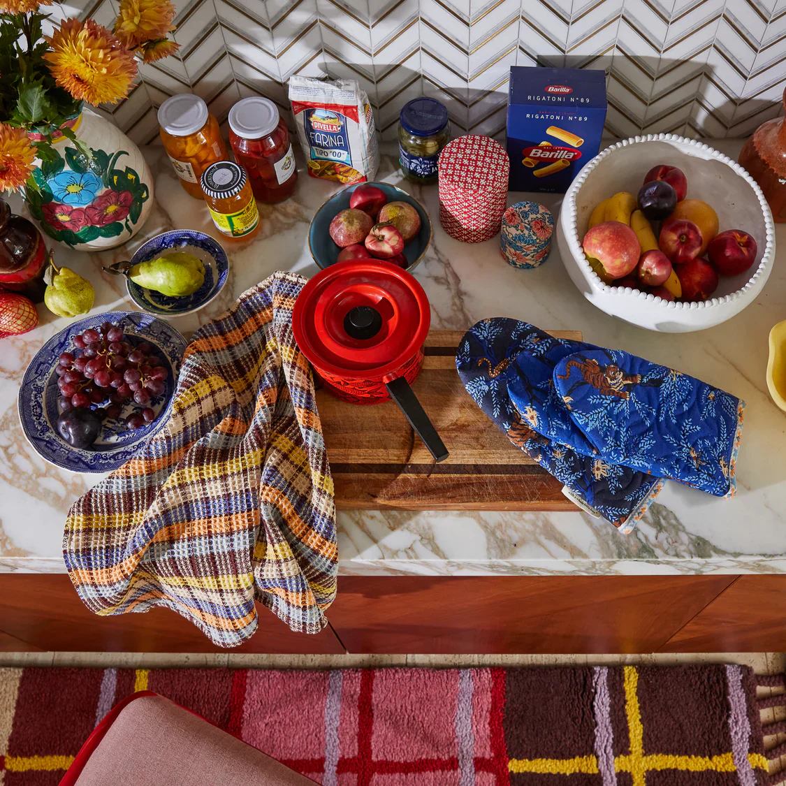 Sage & Clare - Stela Check Tea Towel - Cornflower - Image 6