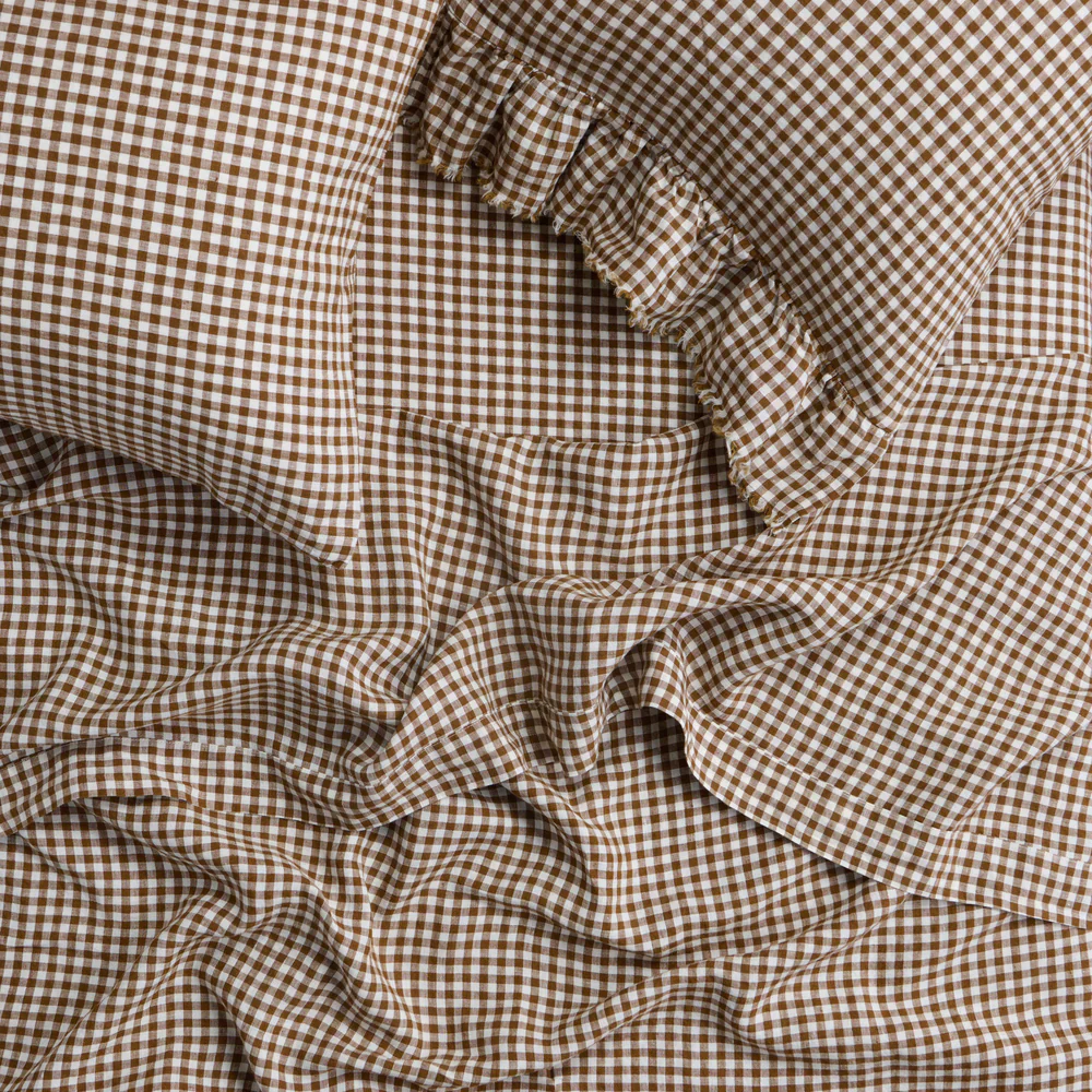 Society of Wanderers - Gumnut Gingham Flat Sheet - King