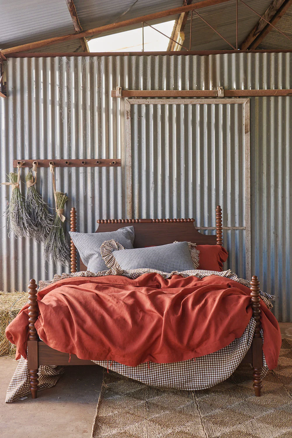 Society of Wanderers - Gumnut Gingham Flat Sheet - King - Image 2