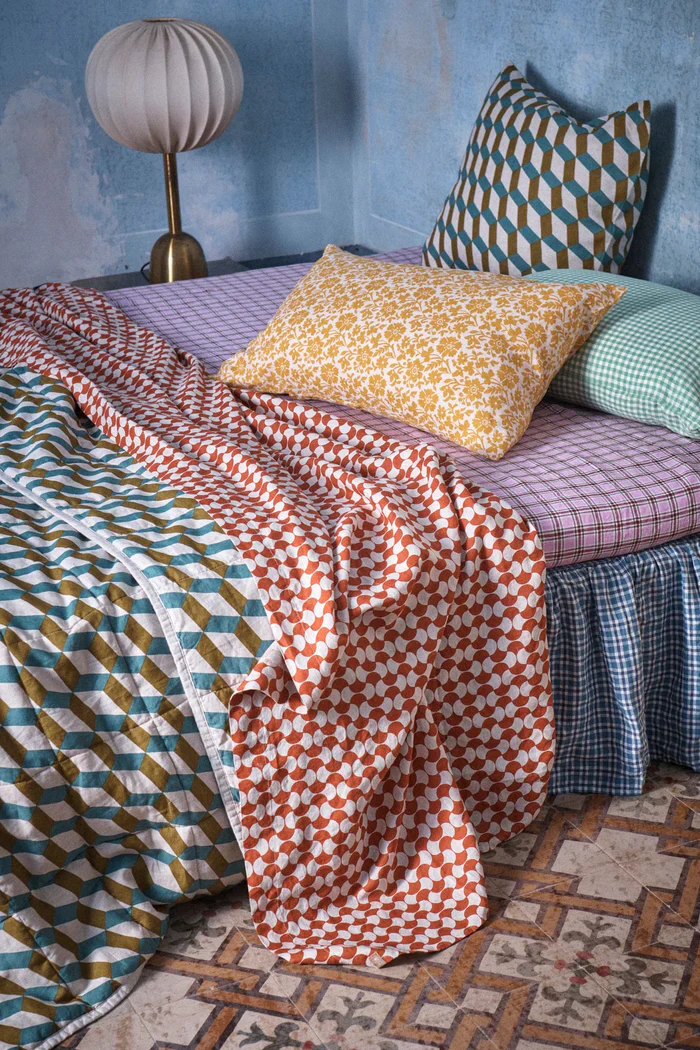 Society of Wanderers - Marmelatta Check Fitted Sheet - Queen - Image 3