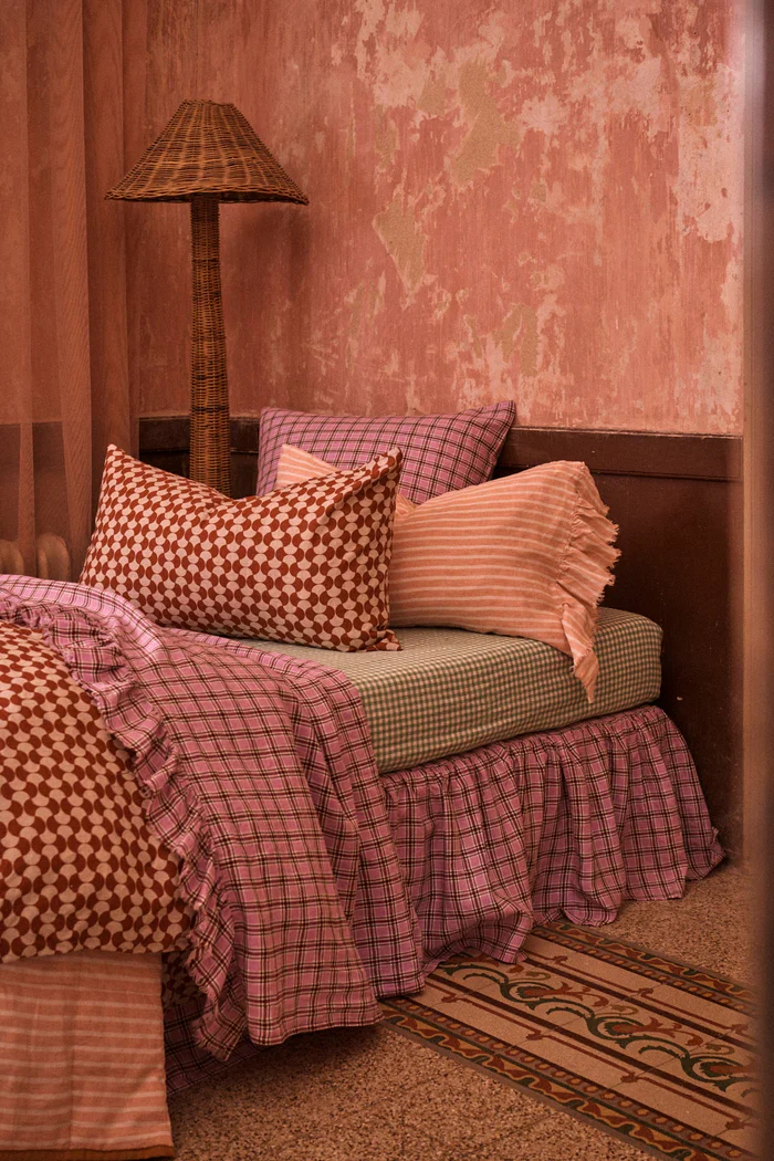 Society of Wanderers - Marmelatta Check Flat Sheet - King